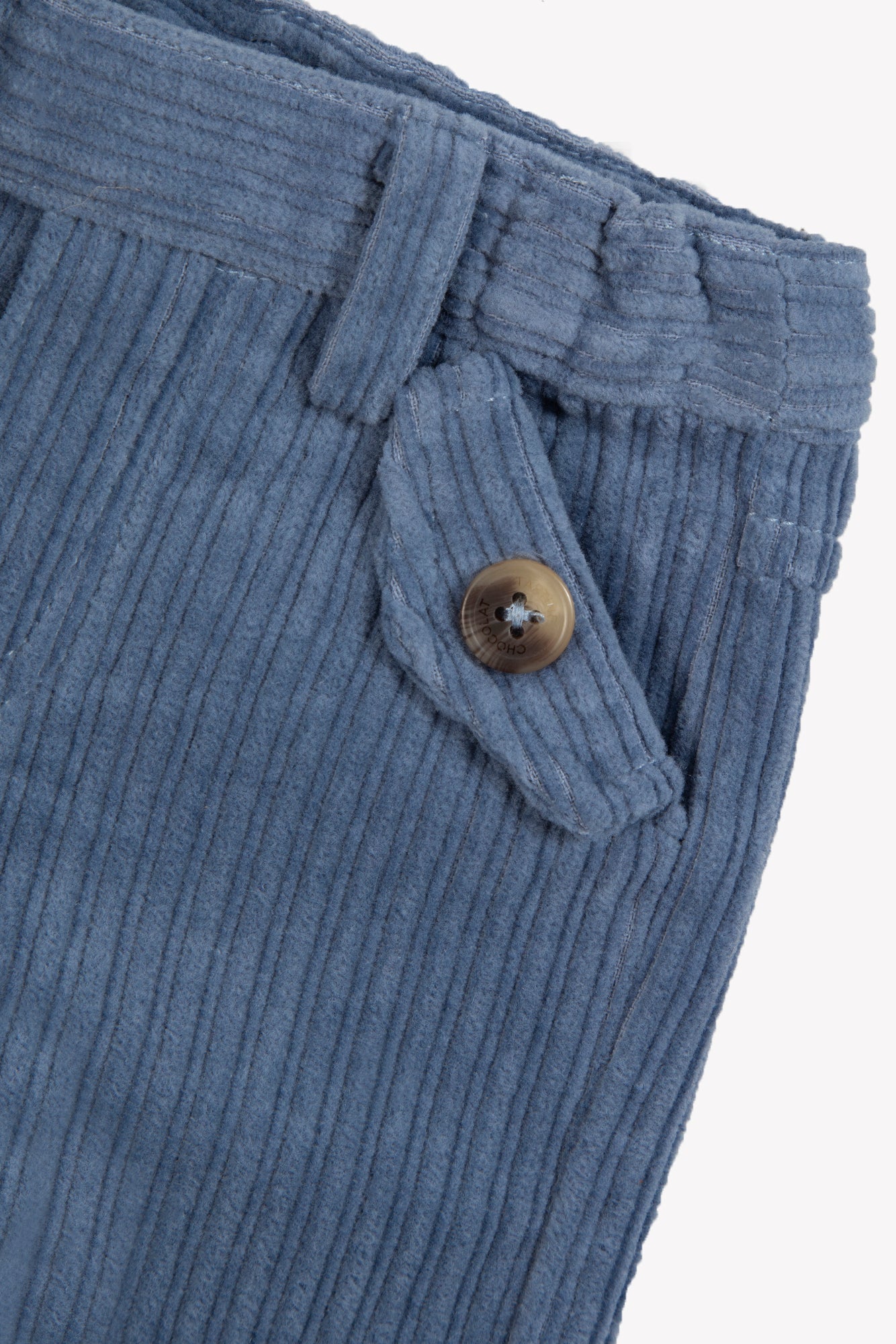 Pantalon - Bleu grisé en velours