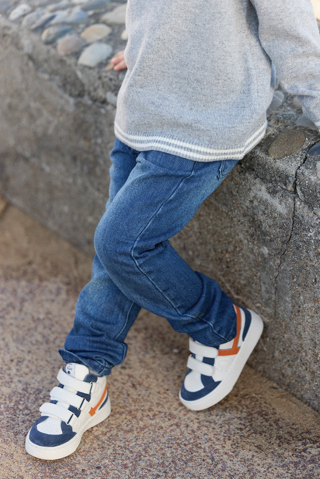 Trousers - Navy cotton - Image principale