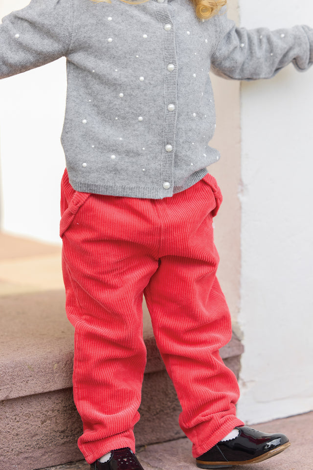 Pantalon - Praline velours nœud - Image principale