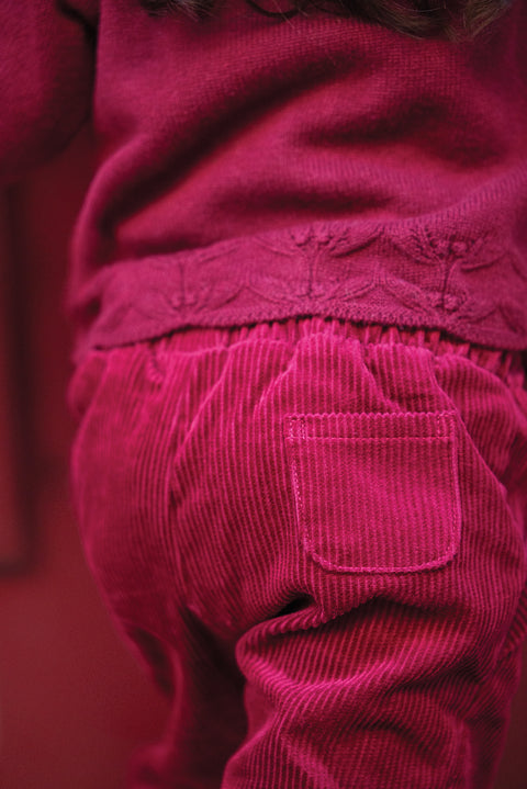 Pantalon - Prune velours nœud - Image principale