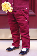 Pantalon - Prune velours nœud