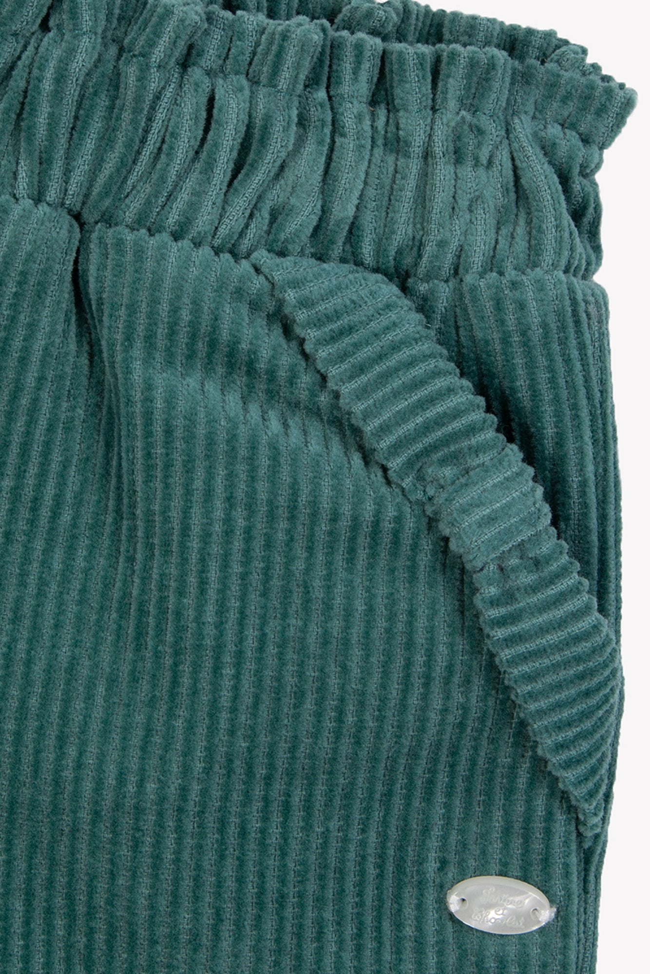 Pantalon - Emeraude velours nœud