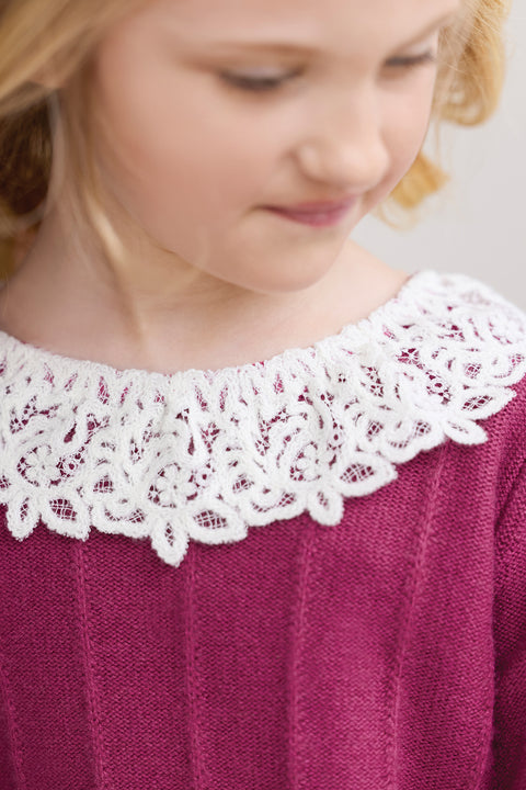 Pull - Magenta col volanté - Image principale