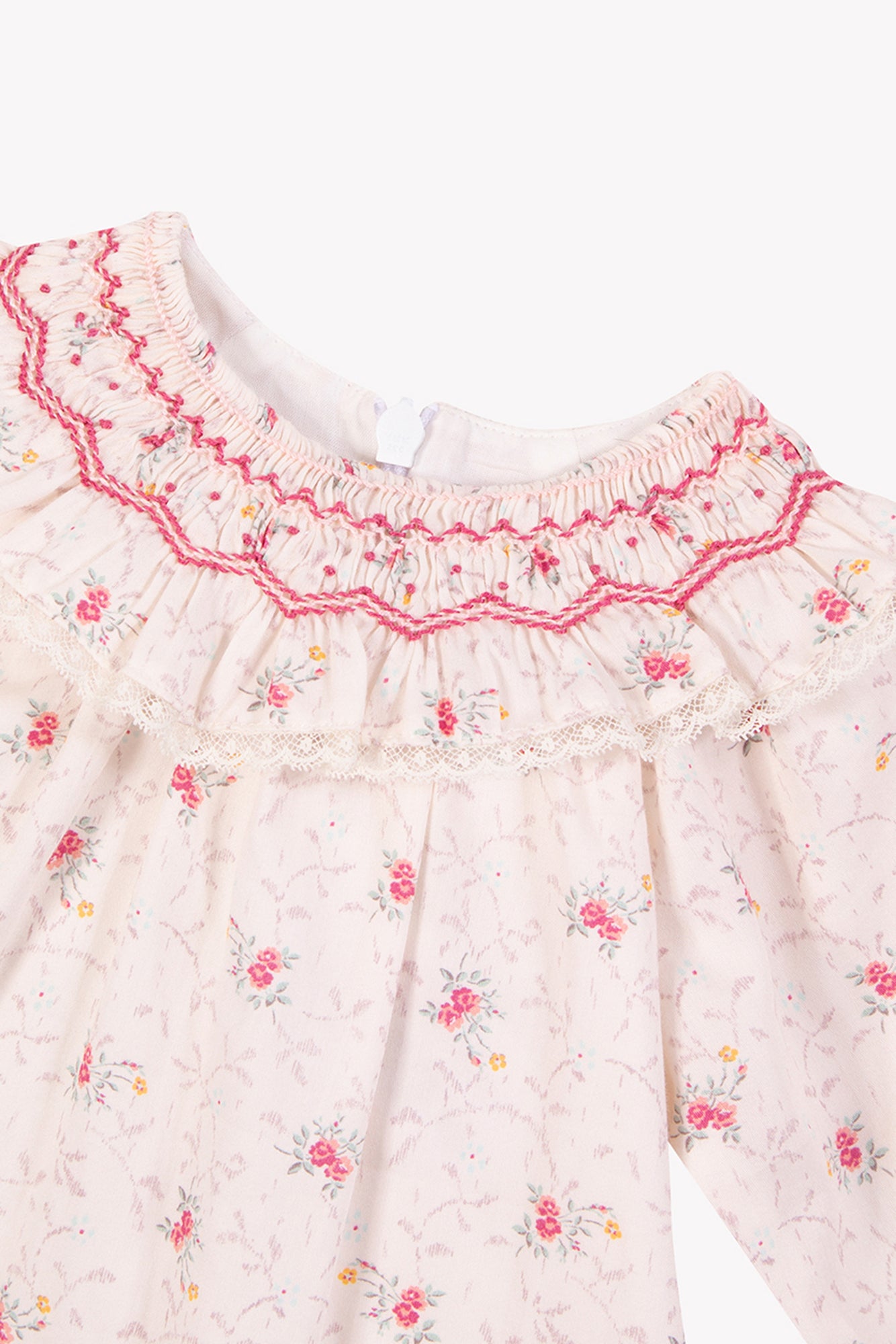 Jurk - Ecru Borduurwerk bloemen