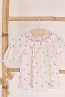 Jurk - Ecru Borduurwerk bloemen