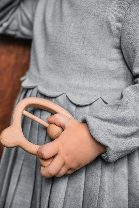 Robe - Gris chiné plis religieux - Image principale