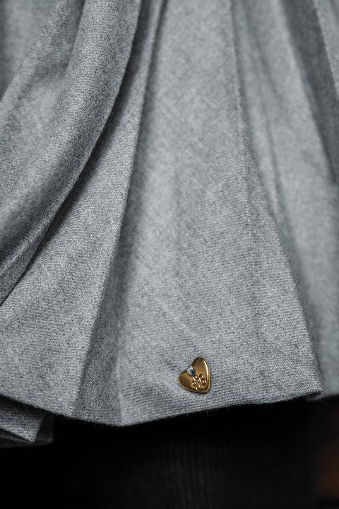 Robe - Gris chiné plis religieux - Image principale