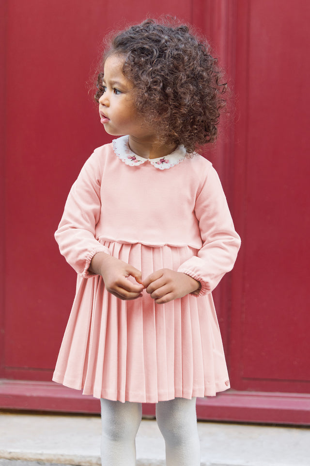 Robe - Rose pâle plis religieux - Image principale