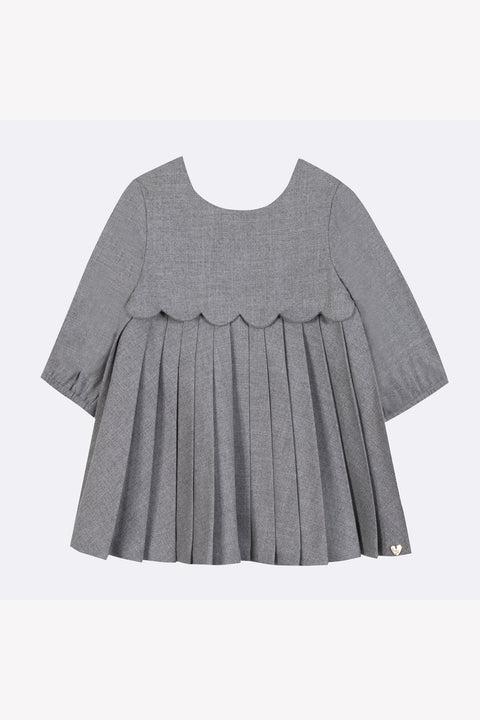 Robe - Gris chiné plis religieux - Image principale