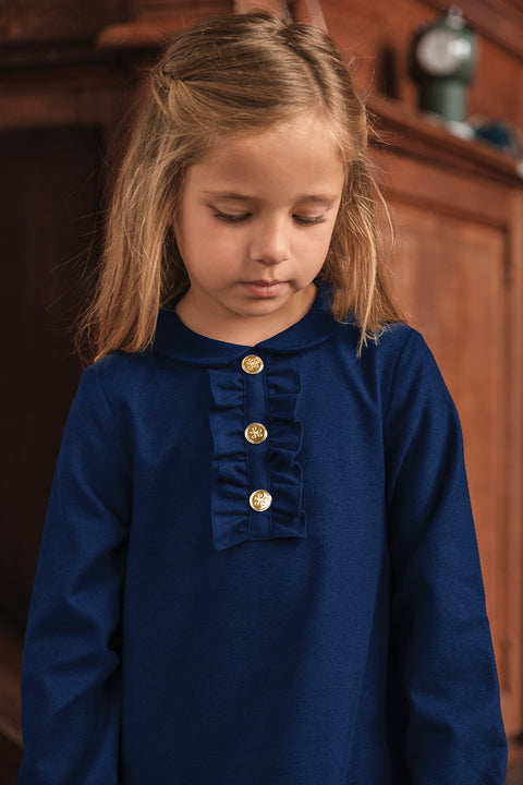 Dress - Navy pleated - Image principale