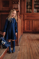 Kleid - Marineblau Falten-