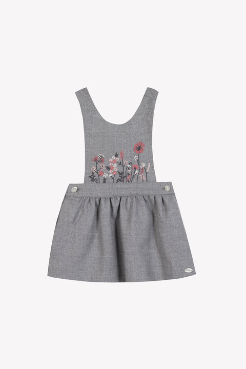 Vestido - Gris jaspeado con tirantes cruzados - Image principale