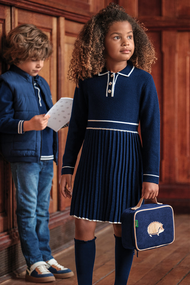 Robe - Marine plissé - Image principale