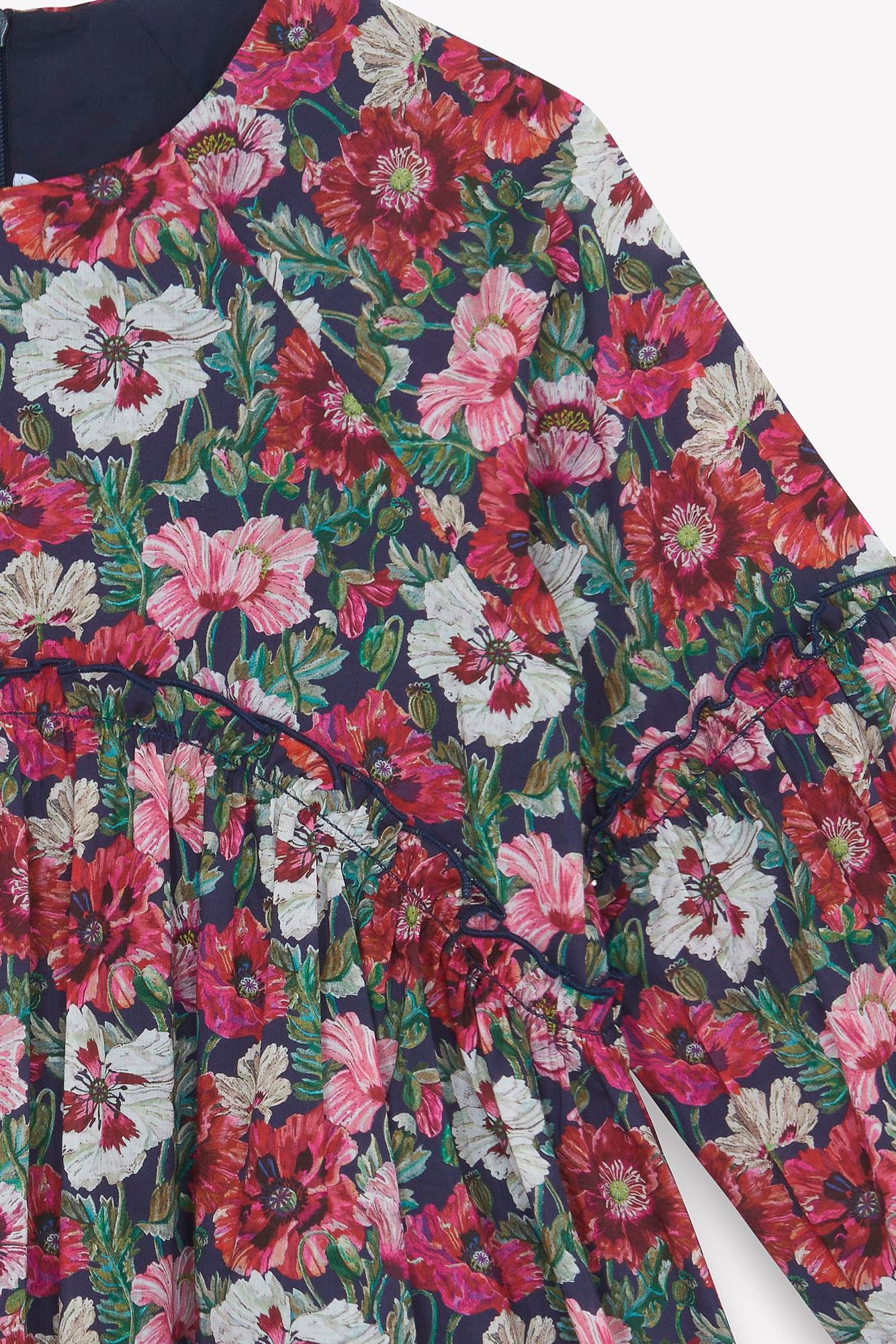 Jurk - magenta stof Liberty