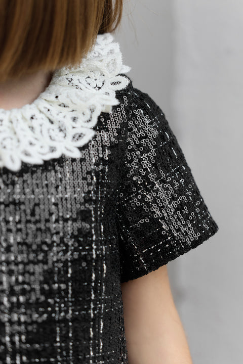 Kleid - Schwarz Tweed - Image principale