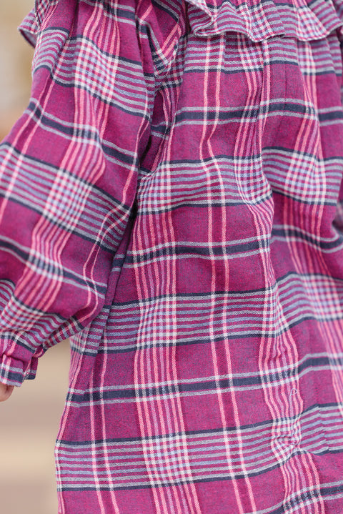 Robe - Prune à carreaux - Image principale