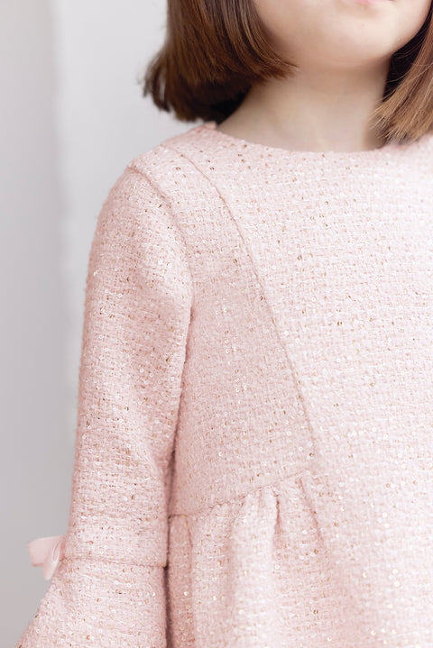 Dress - Pale pink tweed - Image principale