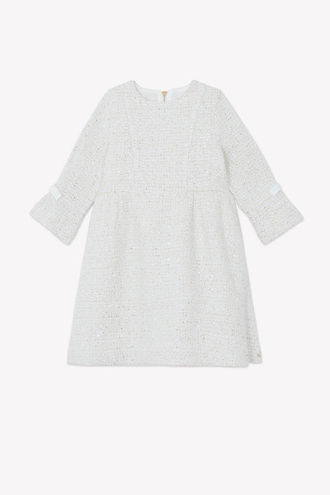 Robe - Ecru en tweed - Image principale