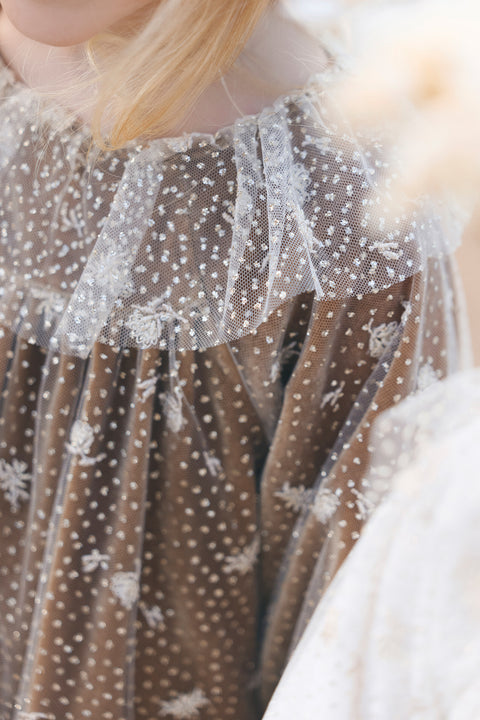 Kleid - Bronze Samt und Tüll - Image principale