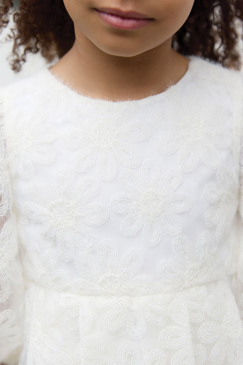 Kleid - Ecru Blütentüll - Image principale