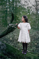 Robe - Ecru tulle fleuri