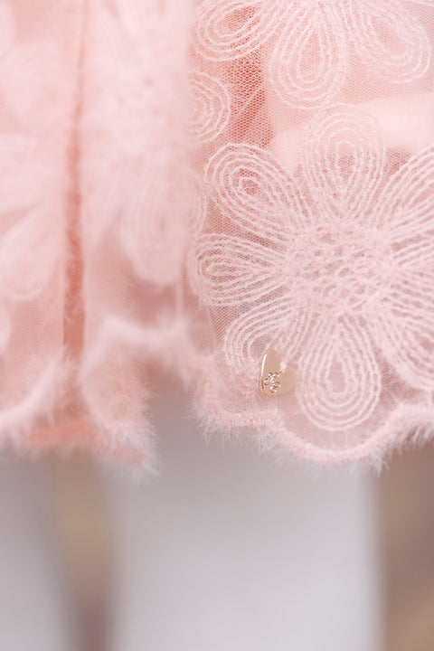 Dress - Pink powdery flower tulle - Image principale