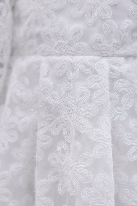 Robe - Ecru tulle fleuri - Image principale