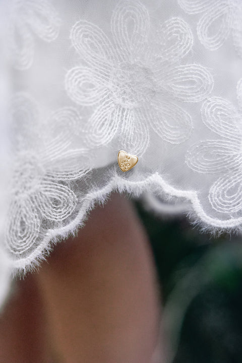 Robe - Ecru tulle fleuri - Image principale