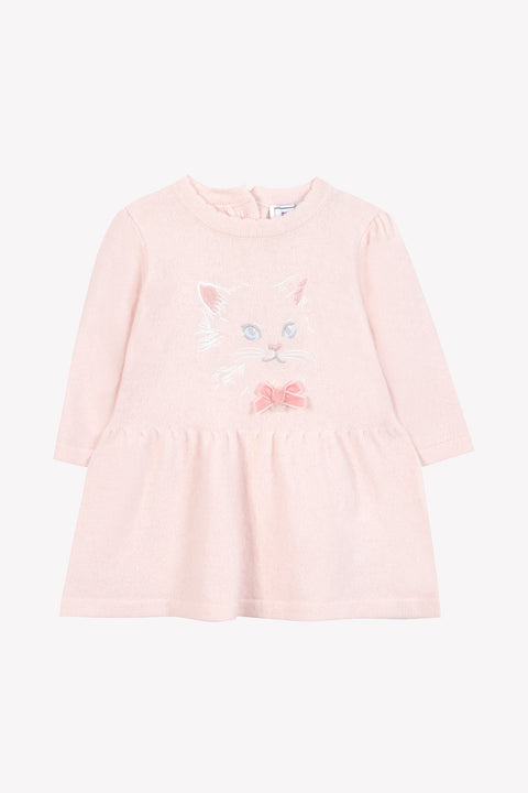 Dress - Pale pink cat embroidery - Image principale