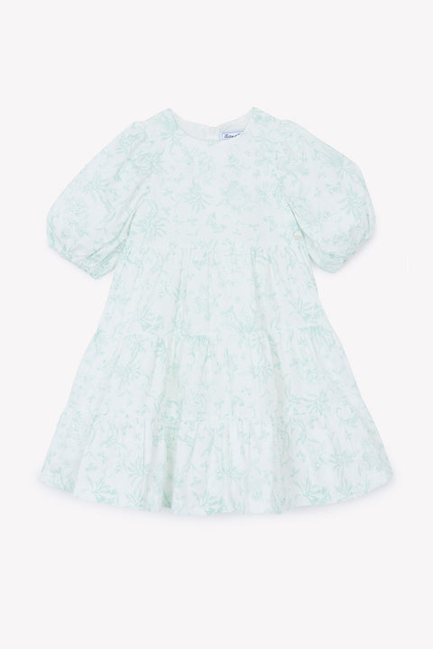 Robe - Vert d'eau inspiration Toile de Jouy - Image principale