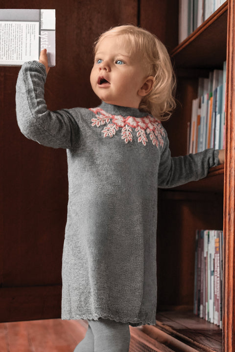 Robe - Gris chiné broderies - Image principale