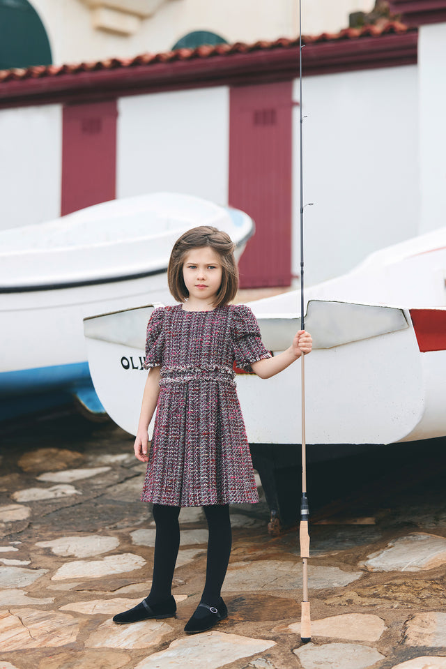 Robe - Magenta en tweed - Image principale