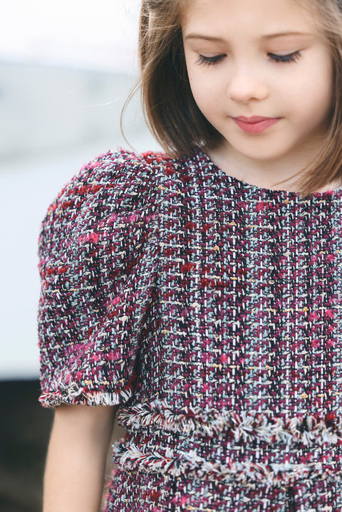 Robe - Magenta en tweed - Image principale