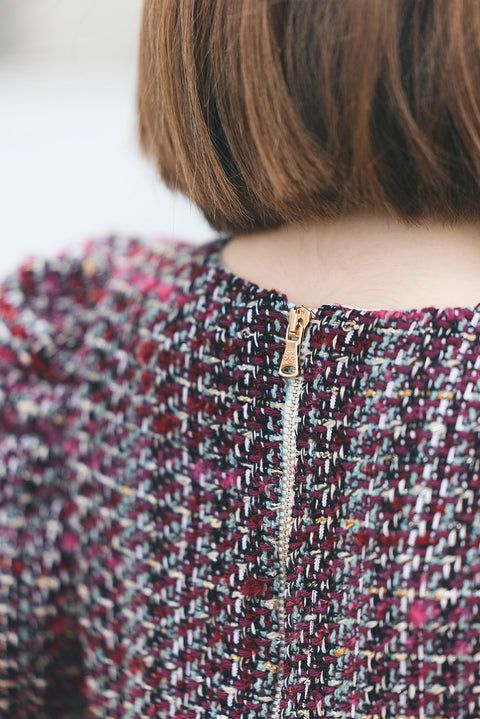 Robe - Magenta en tweed - Image principale