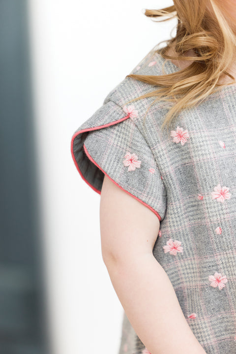 Robe - Gris chiné fleurs - Image principale