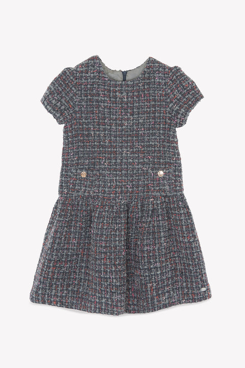 Robe - Gris foncé en tweed - Image principale
