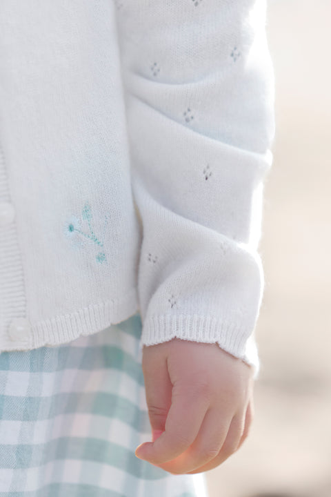 Cardigan - Emeraude broderie florale - Image principale