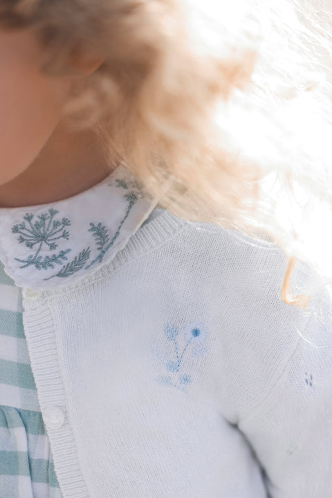 Cardigan - Emeraude broderie florale - Image principale