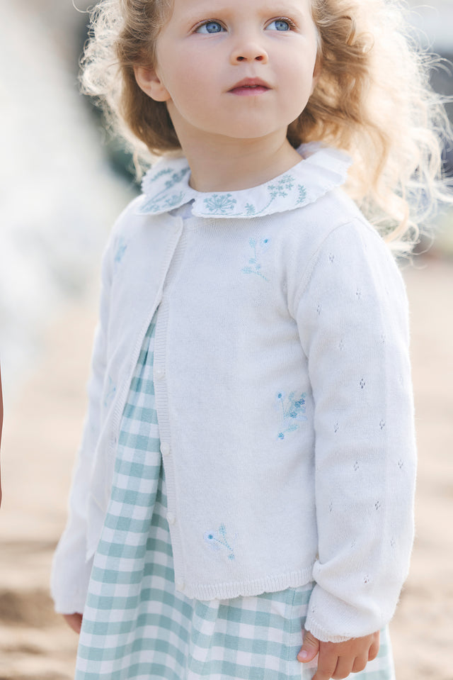 Cardigan - Emeraude broderie florale - Image principale