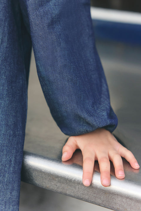 Robe - Chambray col claudine - Image principale