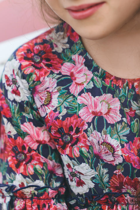 Robe - Magenta tissu liberty - Image principale