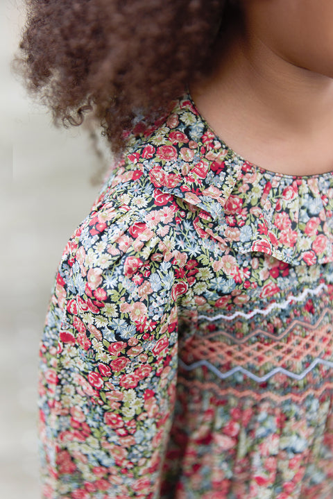 Robe - Tissu liberty manche smock - Image principale