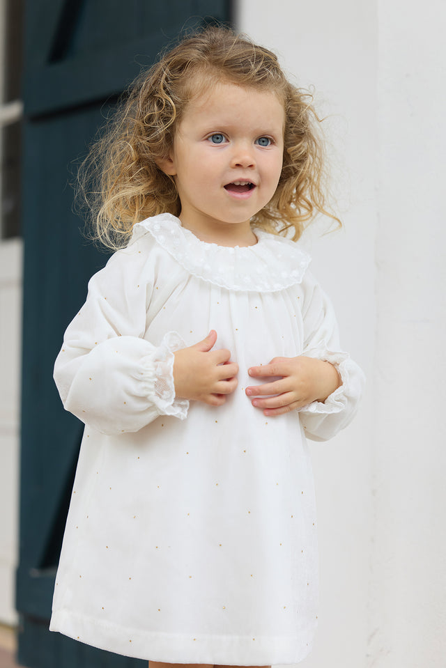 Dress - Ecru velvet - Image principale