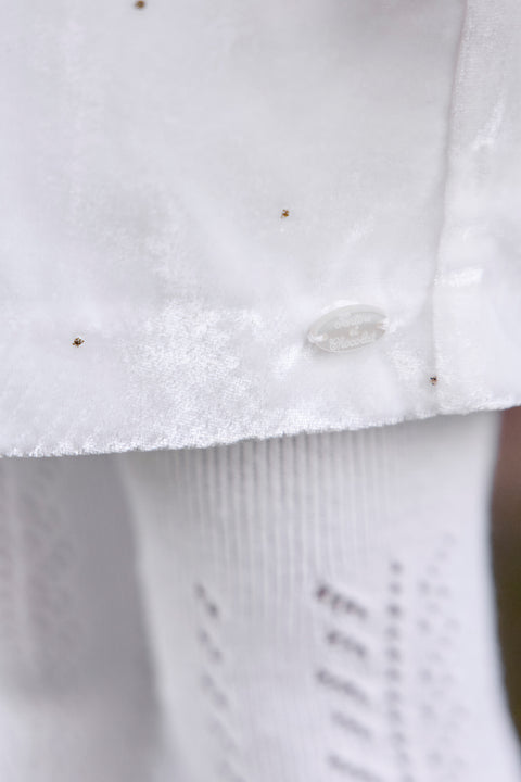 Robe - Ecru en velours - Image principale