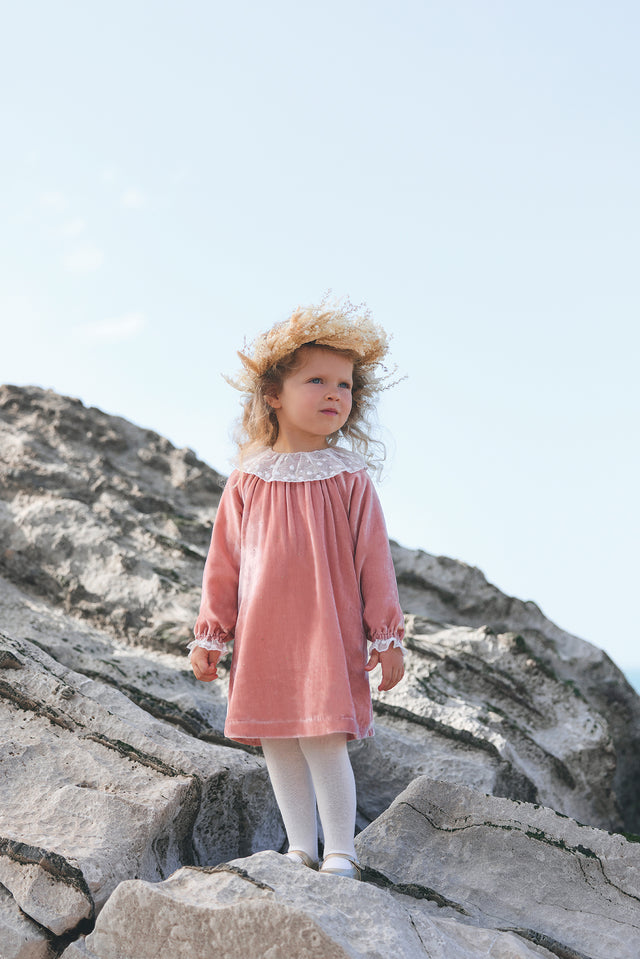 Robe - Rose poudré en velours - Image principale