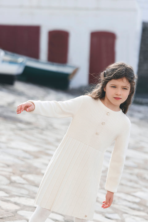 Robe - Ecru en maille - Image principale