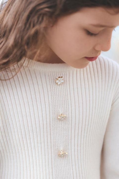 Robe - Ecru en maille - Image principale