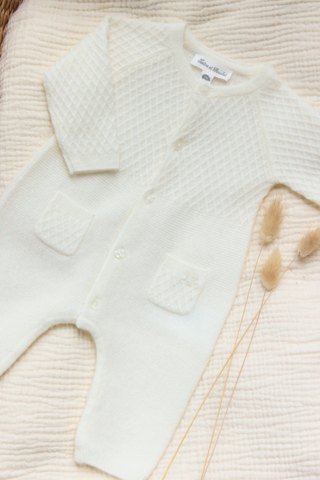 Combinaison longue - Ecru 100% cachemire - Image principale