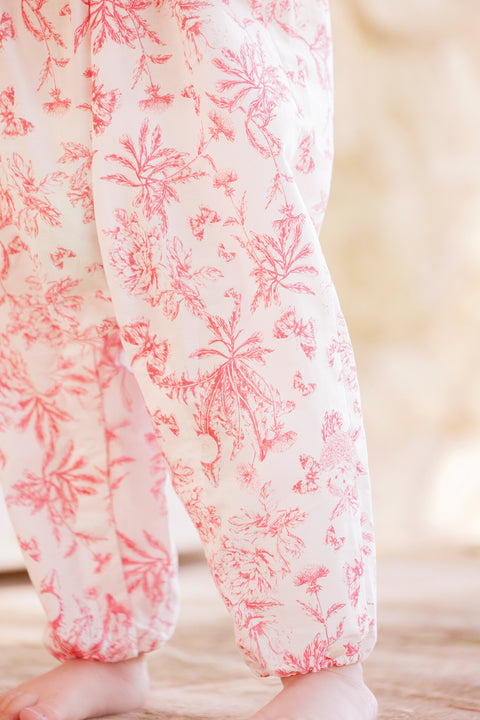 Combinaison longue - Praline inspiration Toile de Jouy - Image principale