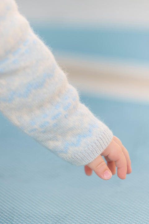 Combinaison longue - Bleu céleste jacquard - Image principale